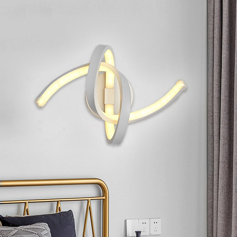 BowLift | Knotted Linear Wall Lamp Modernist Metallic LED White Wall Lamp Lighting