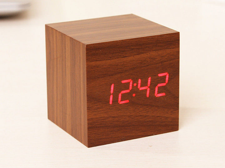 BowLtt|Square Digital Clock Thermometer(Material: Sleek Body; Function: Time Display   Temperature Monitoring; Application: Bedside Placement, Home Decoration)