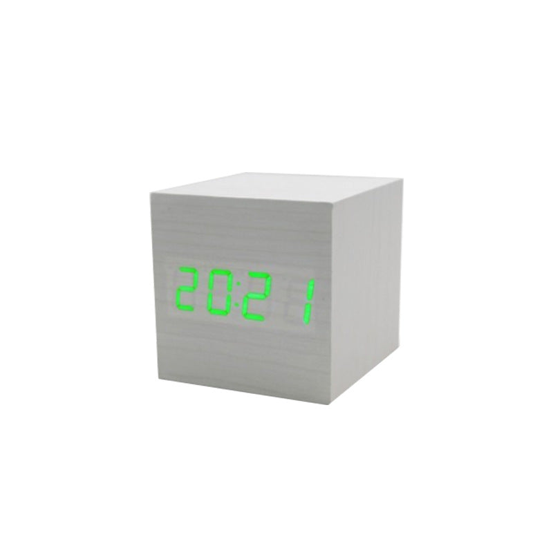 BowLtt|Square Digital Clock Thermometer(Material: Sleek Body; Function: Time Display   Temperature Monitoring; Application: Bedside Placement, Home Decoration)