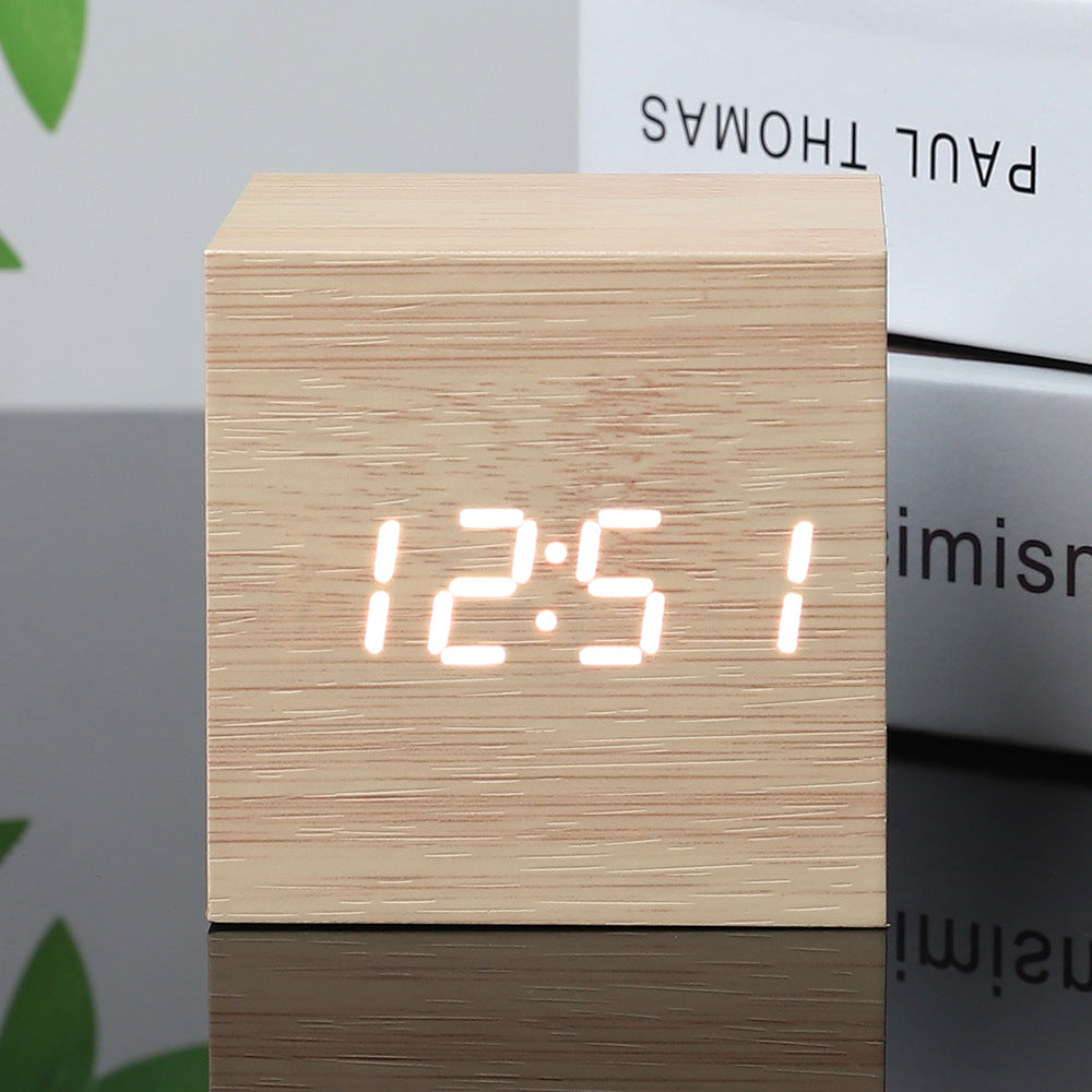 BowLtt|Square Digital Clock Thermometer(Material: Sleek Body; Function: Time Display   Temperature Monitoring; Application: Bedside Placement, Home Decoration)