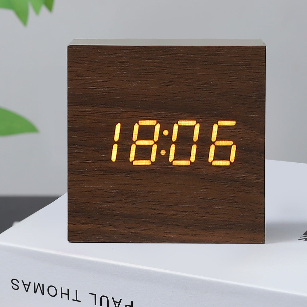 BowLtt|Square Digital Clock Thermometer(Material: Sleek Body; Function: Time Display   Temperature Monitoring; Application: Bedside Placement, Home Decoration)