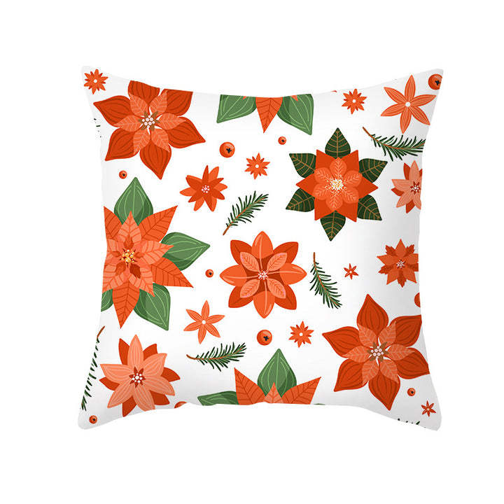 Festive Christmas Tree Typography Throw Pillow Cover