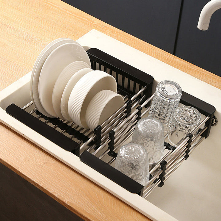 BowLift | Retractable Drainage Rack+Wash&Store/Plate Organizer/Adjustable Size