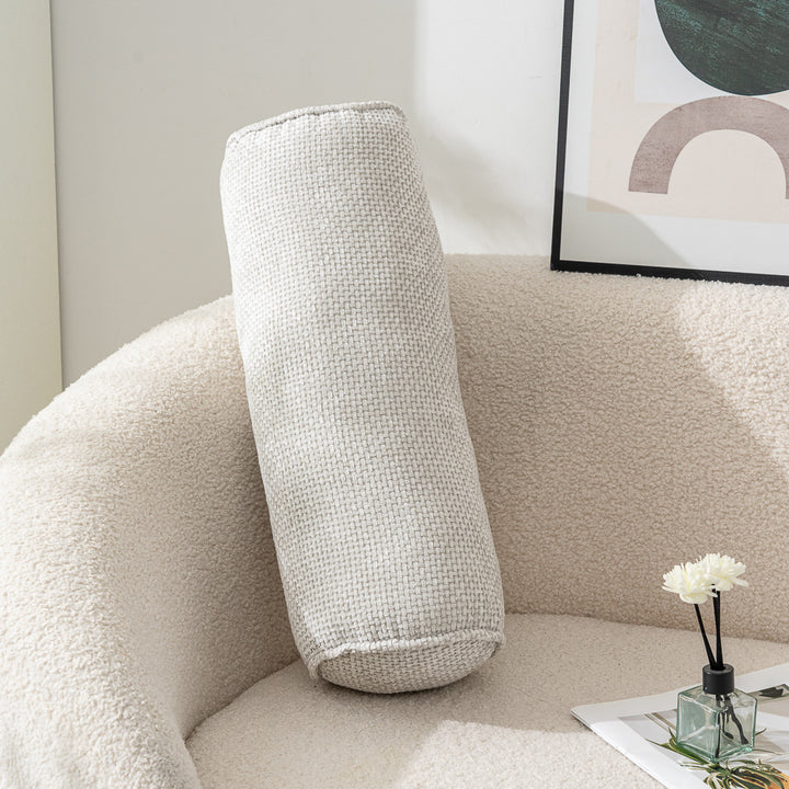 BowLift 丨 Chenille Cylinder Pillow Japanese Minimal Sofa Pillow Ergonomic Cervical Pillow