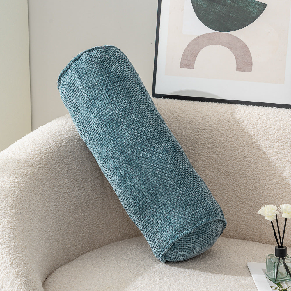 BowLift 丨 Chenille Cylinder Pillow Japanese Minimal Sofa Pillow Ergonomic Cervical Pillow