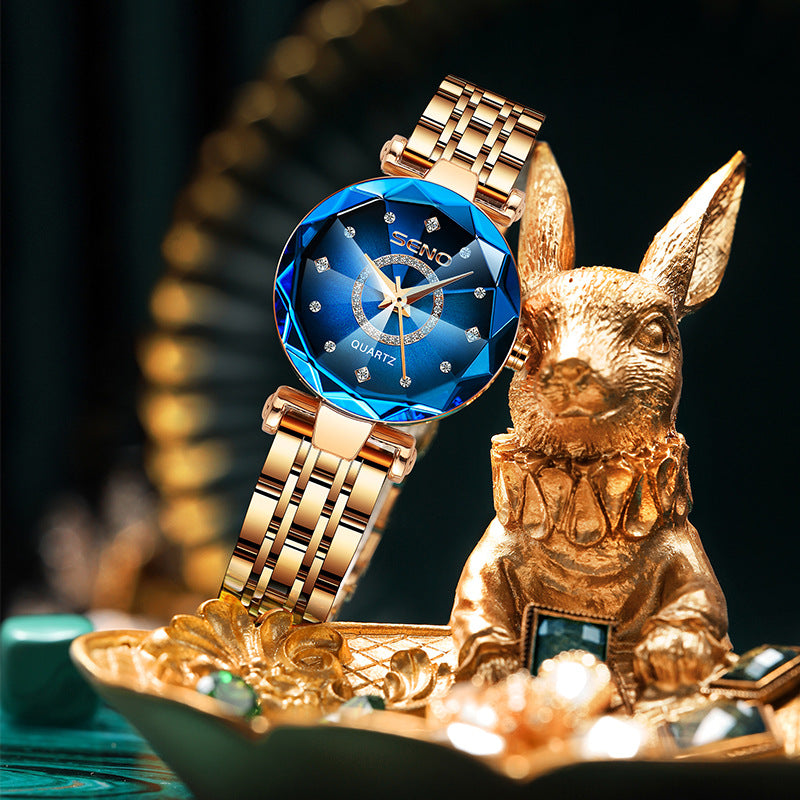 BowLift | Diamond Inlaid Steel Strap Women's Waterproof Watch