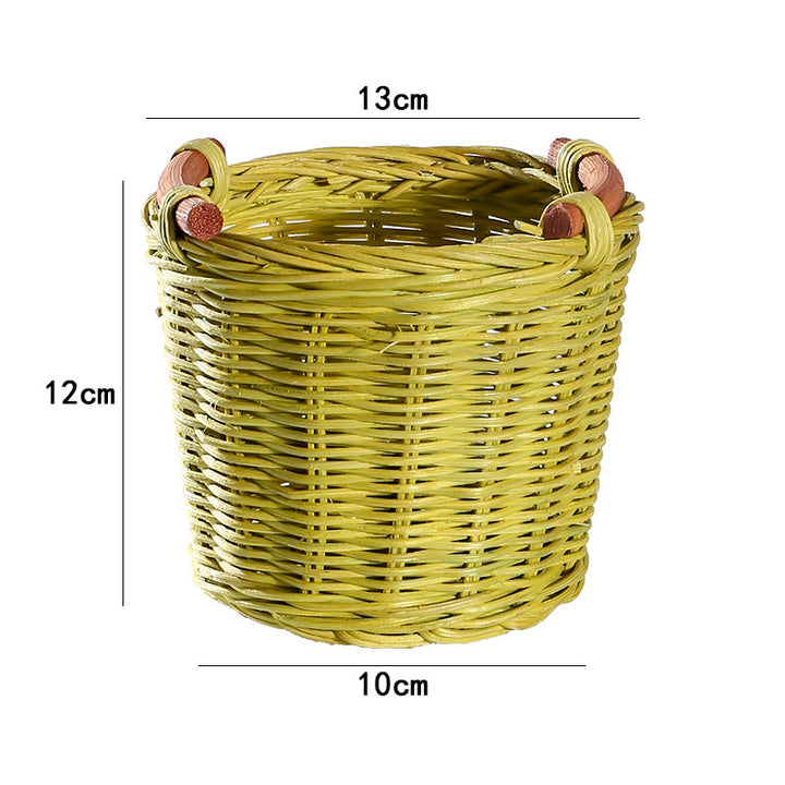 Unisex Handwoven Storage Basket with Wooden Handles Bowlift