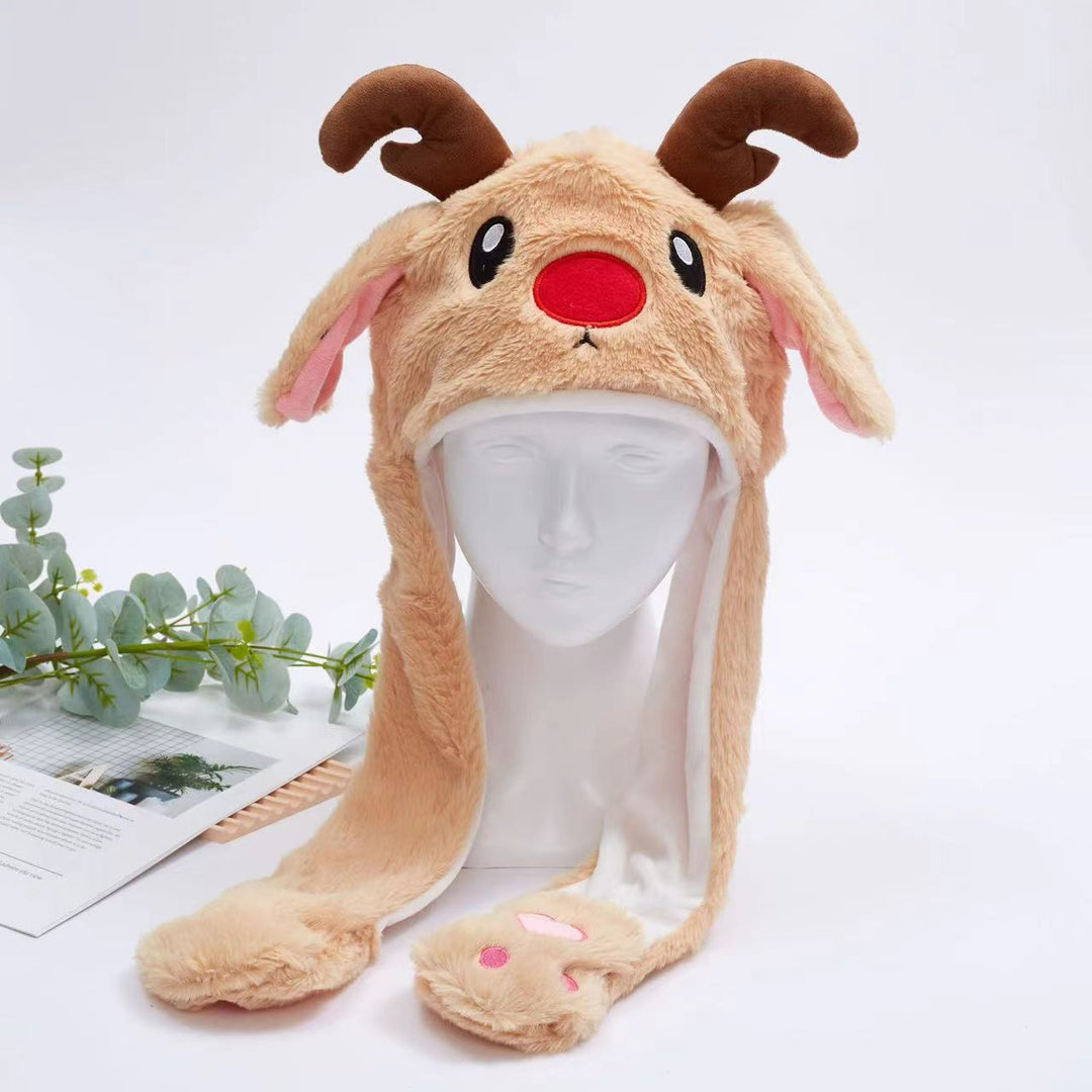 BowLift 丨 Women's Cute Fluffy Plush Hat Movable Ears
