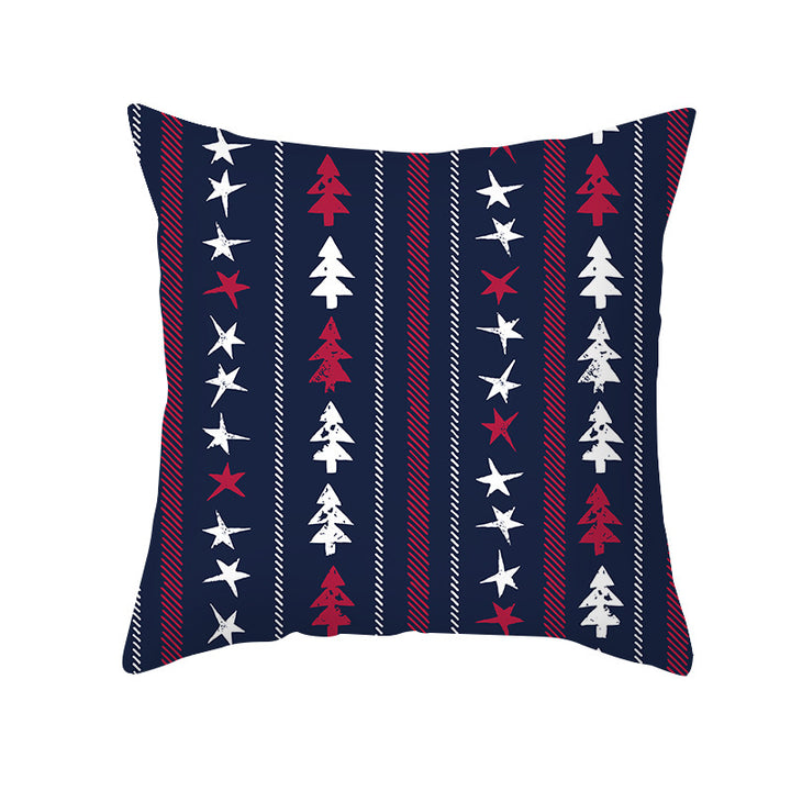 Festive Christmas Tree Typography Throw Pillow Cover