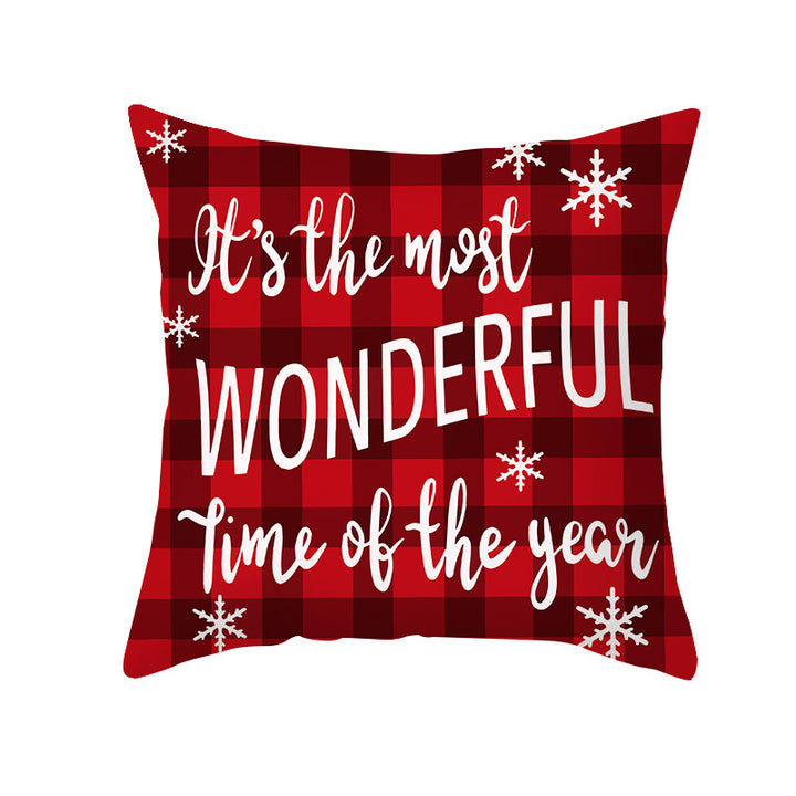 Festive Christmas Tree Typography Throw Pillow Cover