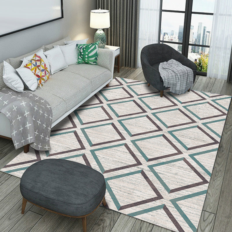 Gray striped carpet Polyester Modern carpet Washable Non-slip Pet-friendly carpet for the living room | Bowlift