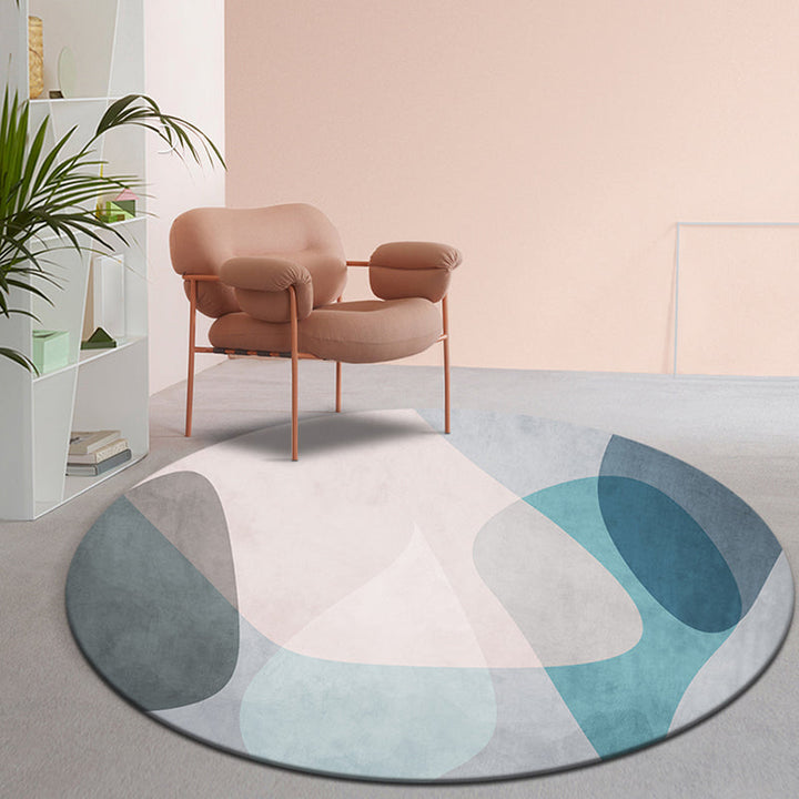 Simple Colorblock Rug Multicolored Polyester Rug Non-slip Backing Washable Pet-friendly Rug for Home | Bowlift