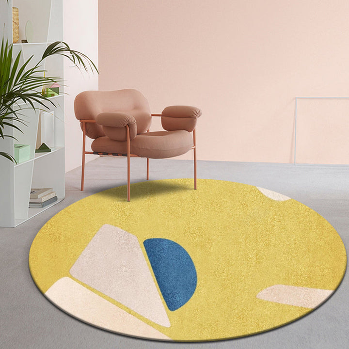 Simple Colorblock Rug Multicolored Polyester Rug Non-slip Backing Washable Pet-friendly Rug for Home | Bowlift