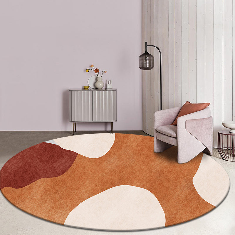 Simple Colorblock Rug Multicolored Polyester Rug Non-slip Backing Washable Pet-friendly Rug for Home | Bowlift