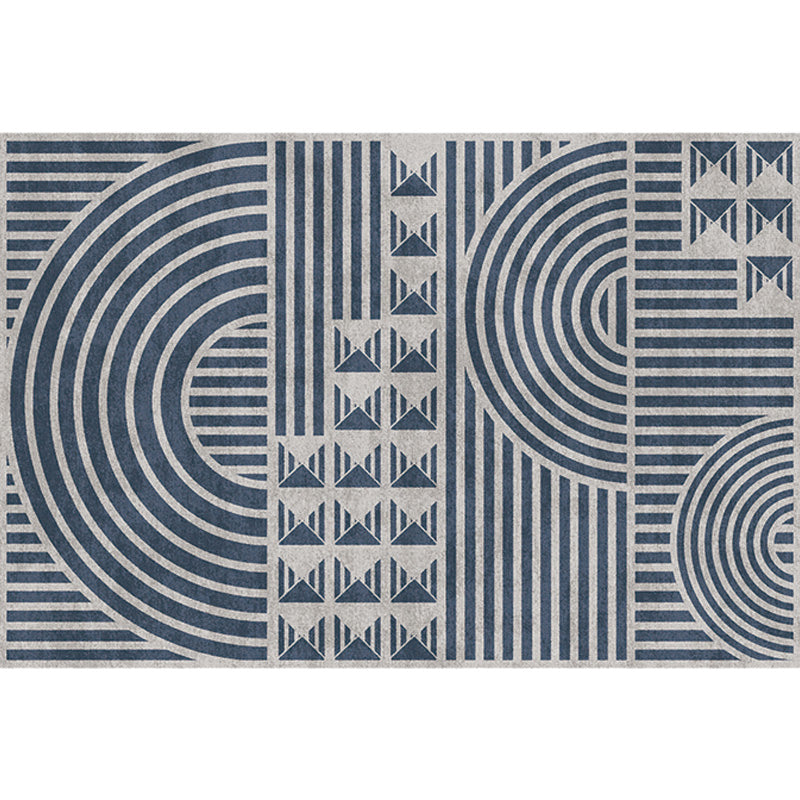 Creative Modernist Carpet Polyester Geometric and Stripe Pattern Carpet Washable Pet-Friendly Non-Slip Carpet for the Living Room | Bowlift