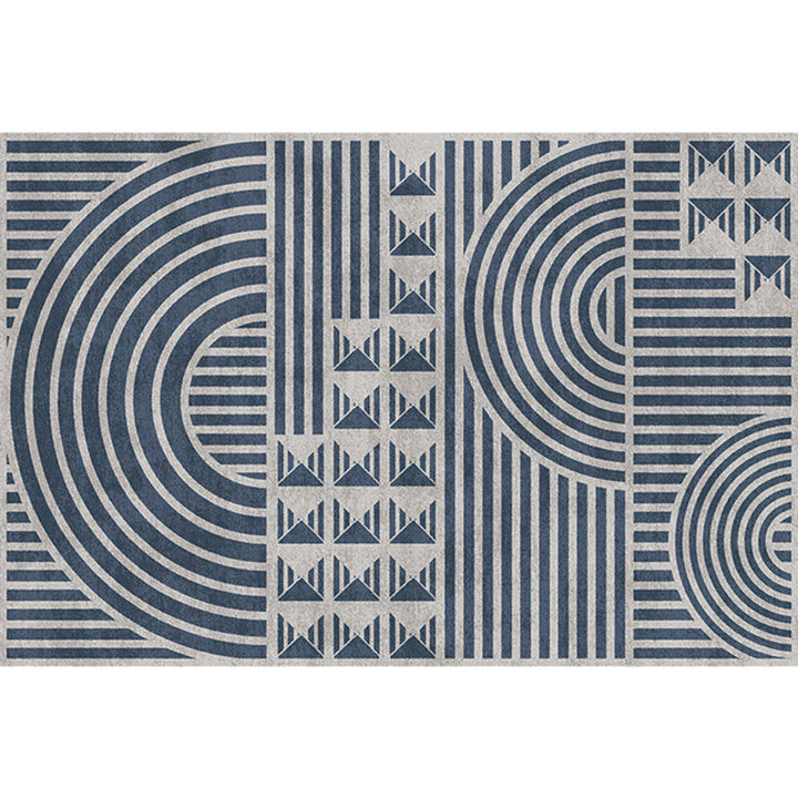 Creative Modernist Carpet Polyester Geometric and Stripe Pattern Carpet Washable Pet-Friendly Non-Slip Carpet for the Living Room | Bowlift