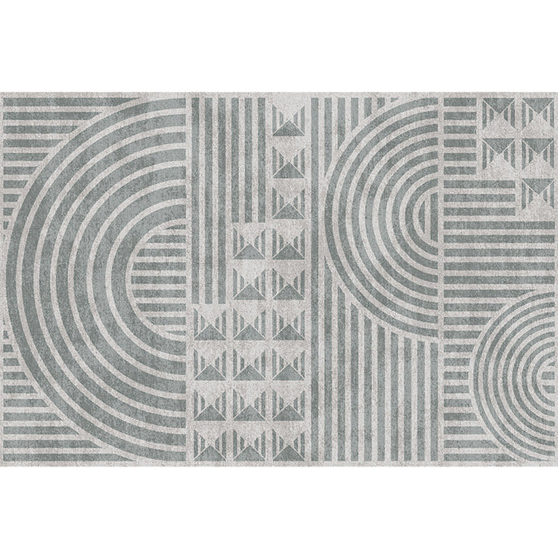 Creative Modernist Carpet Polyester Geometric and Stripe Pattern Carpet Washable Pet-Friendly Non-Slip Carpet for the Living Room | Bowlift