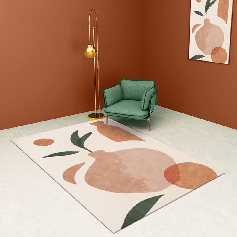 BowLift | Orange Bottle Pattern Rug Polyester Modern Rug Washable Non-Slip Pet-Friendly Rug for the Living Room