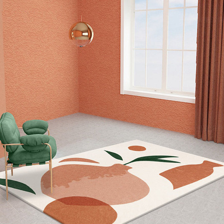 BowLift | Orange Bottle Pattern Rug Polyester Modern Rug Washable Non-Slip Pet-Friendly Rug for the Living Room