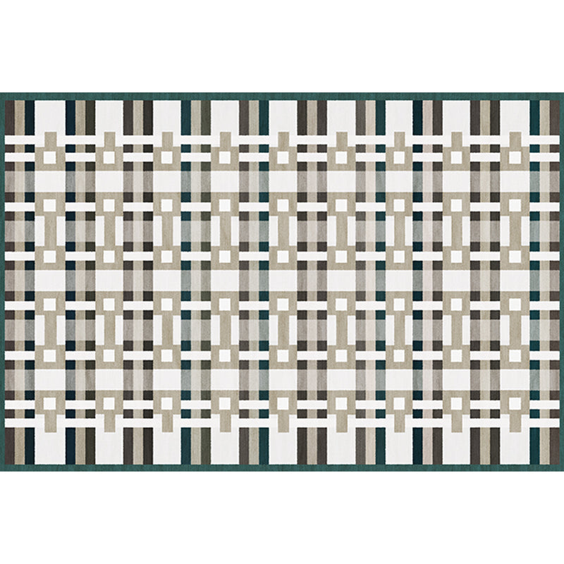 BowLift | Simple Multicolor Modernist Carpet Polyester Geometric and Checkered Pattern Carpet Washable Pet-Friendly Non-Slip Carpet for the Living Room