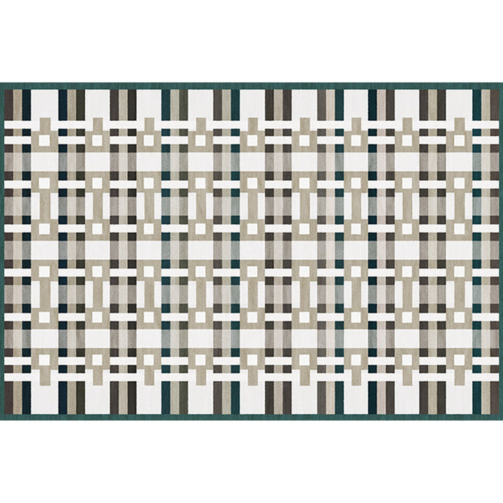 BowLift | Simple Multicolor Modernist Carpet Polyester Geometric and Checkered Pattern Carpet Washable Pet-Friendly Non-Slip Carpet for the Living Room