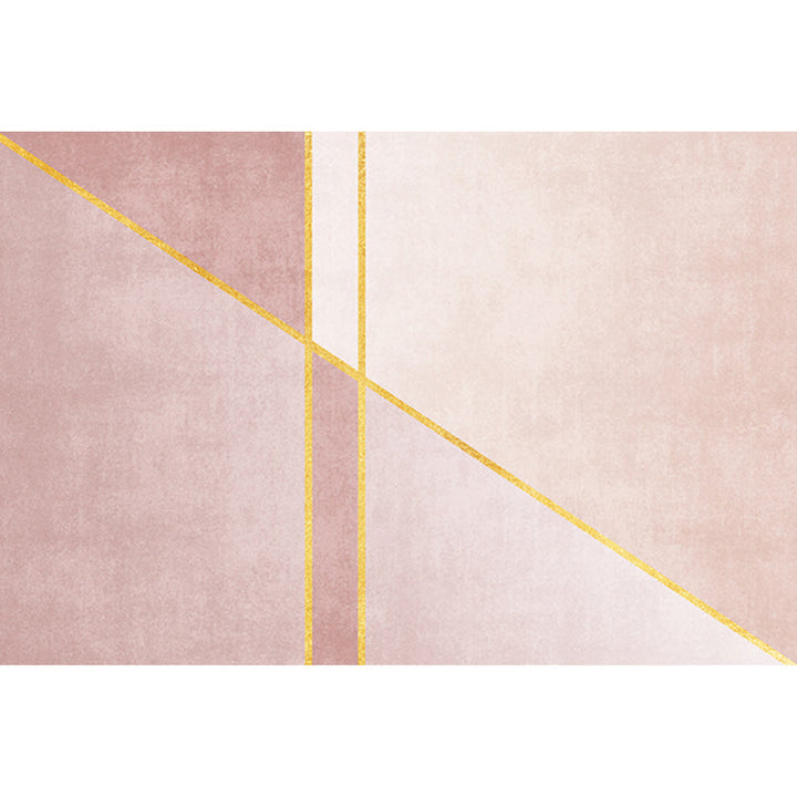 Contemporary Color Block Rug Pink Polyester Rug Non-Slip Back Washable Pet-Friendly Rug for Home | Bowlift