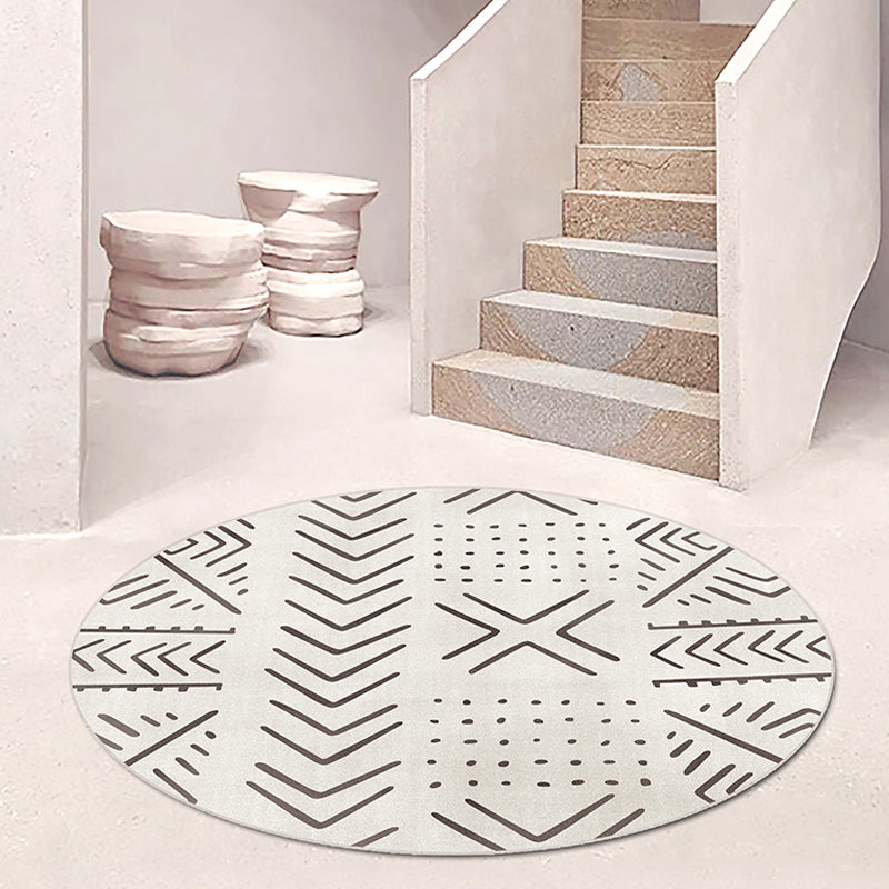 BowLift | Geometric and striped pattern carpet polyester modern carpet washable non-slip pet-friendly carpet for the living room