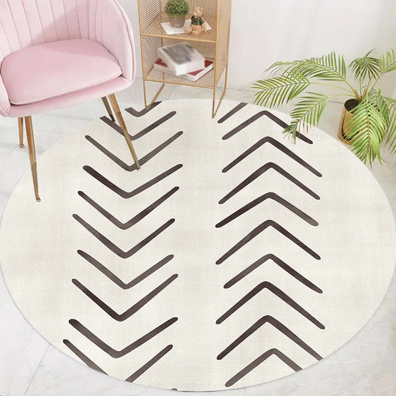 BowLift | Geometric and striped pattern carpet polyester modern carpet washable non-slip pet-friendly carpet for the living room
