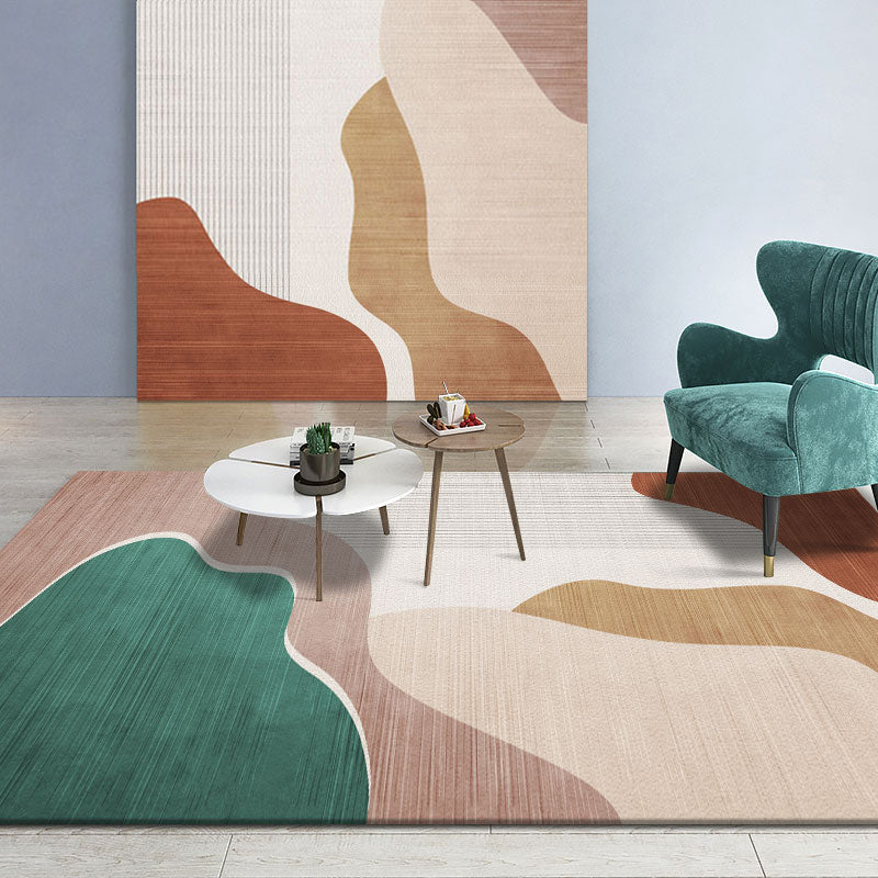 Funky Multicolor Modernist Carpet Polyester Colorbox Carpet Washable Pet-friendly Non-slip Carpet for the Living Room | Bowlift
