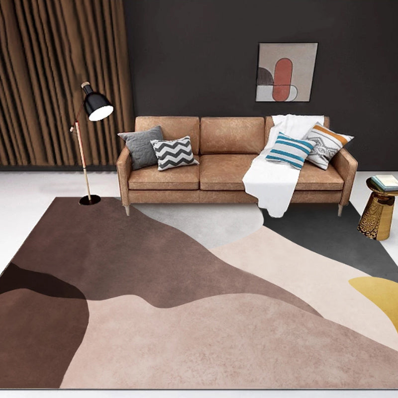 Funky Multicolor Modernist Carpet Polyester Colorbox Carpet Washable Pet-friendly Non-slip Carpet for the Living Room | Bowlift