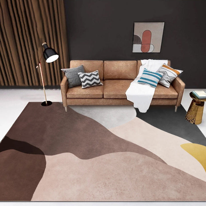 Funky Multicolor Modernist Carpet Polyester Colorbox Carpet Washable Pet-friendly Non-slip Carpet for the Living Room | Bowlift
