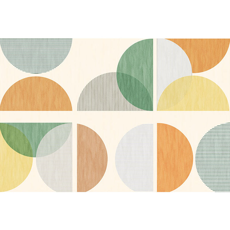 BowLift | Modernist Geometric Pattern Rug with Strips Multicolor Polyester Rug Non-Slip Back Washable Pet Friendly Carpet for Home