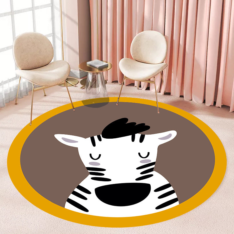 BowLift | Kids Animal pattern Carpet Multicolor Polyester Carpet Non-Slip Back Washable Pet-Friendly Carpet for Bedroom