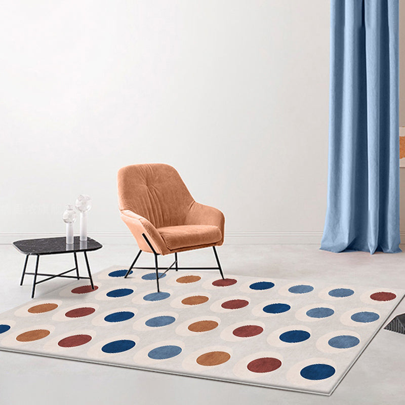 BowLift | Novelty Circles Pattern Rug Multicolor Polyester Rug Non-Slip Back Washable Pet-Friendly Rug for Home