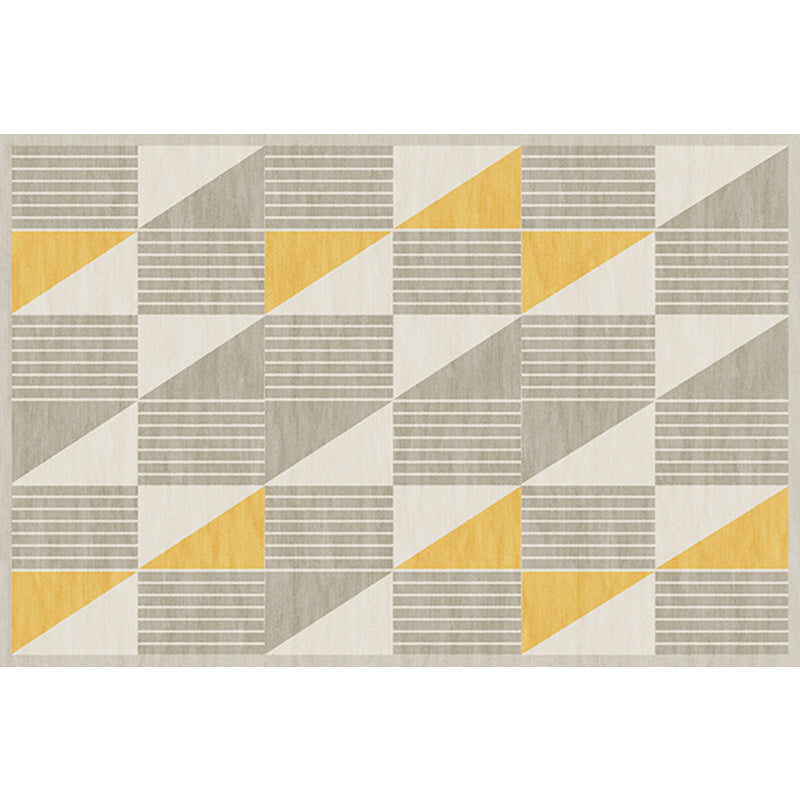 BowLift | Simple Modernism Rug Yellow Geometric and Striped Pattern Pet-Friendly Non-Slip Washable Rug for Decoration