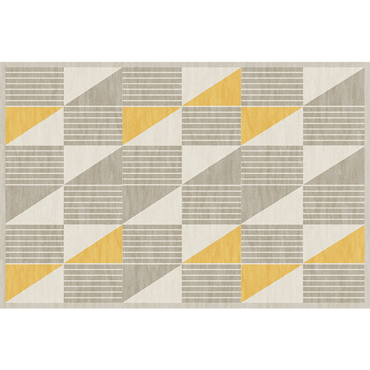 BowLift | Simple Modernism Rug Yellow Geometric and Striped Pattern Pet-Friendly Non-Slip Washable Rug for Decoration