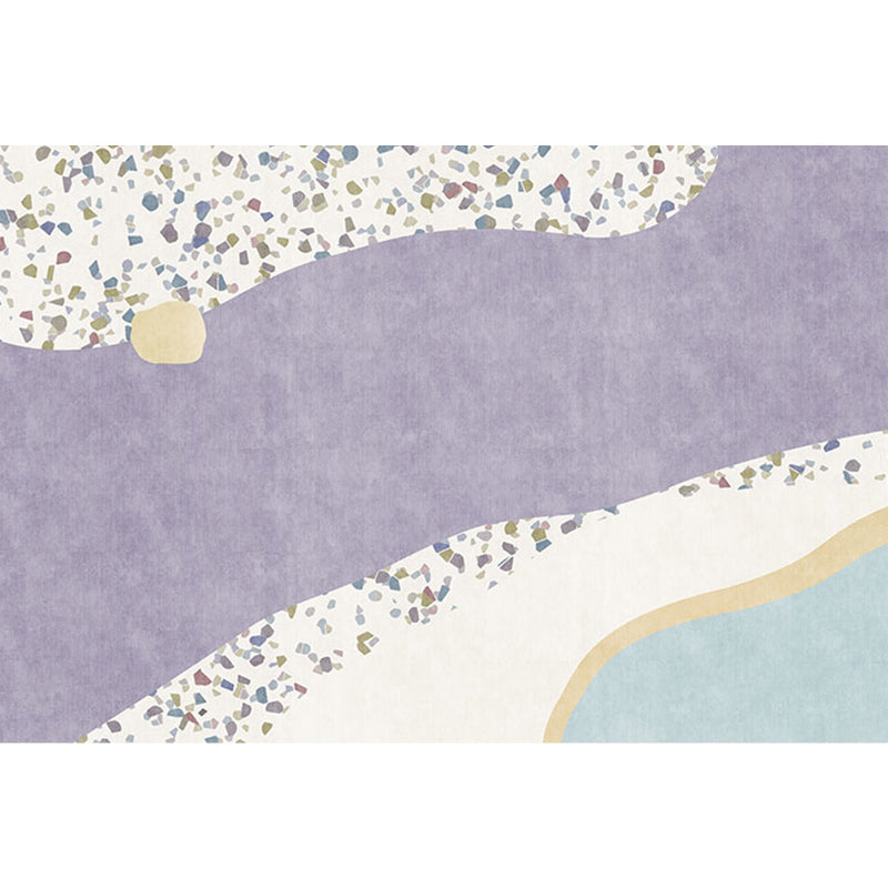 BowLift | Purple Edged Carpet Polyester Modern Carpet Washable Non-Slip Pet-Friendly Area Rug for the Living Room