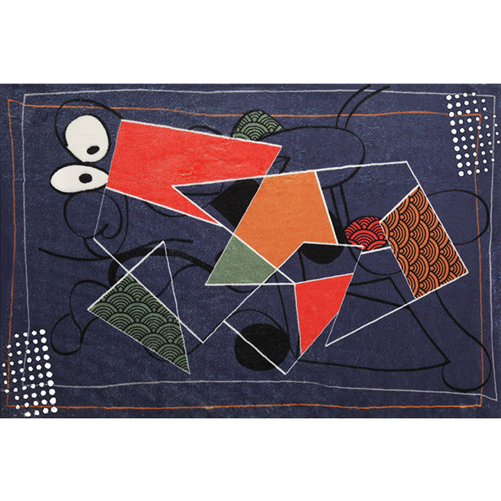 BowLift | Multicolor Abstract Rug Polyester Modern Rug Washable Non-Slip Pet-Friendly Rug for the Living Room