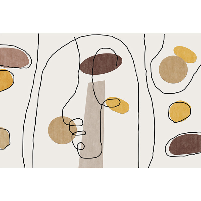 BowLift | Green and Beige Abstract Carpet Polyester Modern Carpet Washable Non-Slip Pet-Friendly Area Rug for Living Room