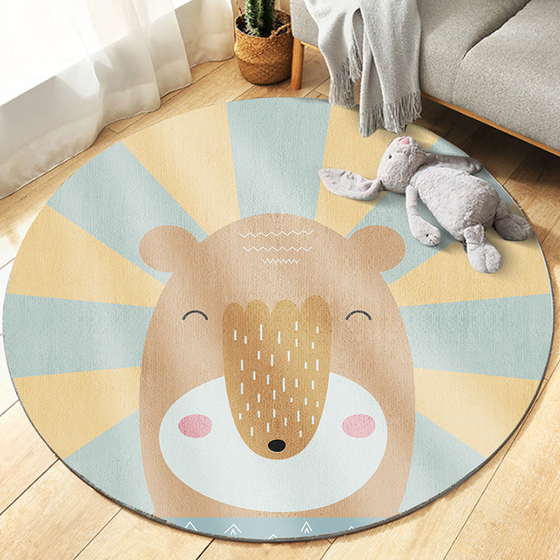 BowLift | Beautiful Kids' Rug Multicolored Animal Pattern Rug Pet Friendly Non-Slip Machine Washable Rug for Decoration