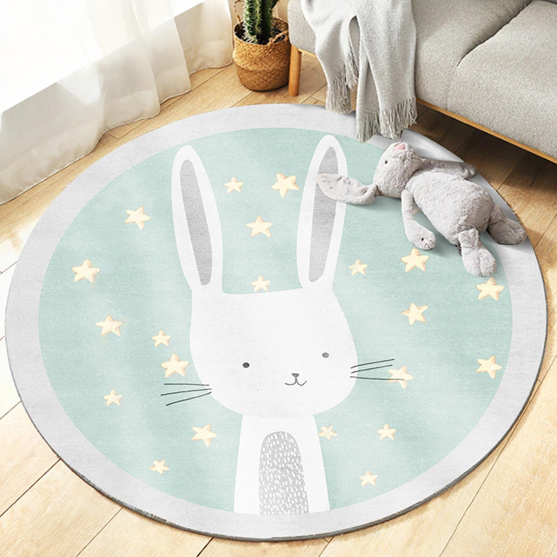 BowLift | Beautiful Kids' Rug Multicolored Animal Pattern Rug Pet Friendly Non-Slip Machine Washable Rug for Decoration
