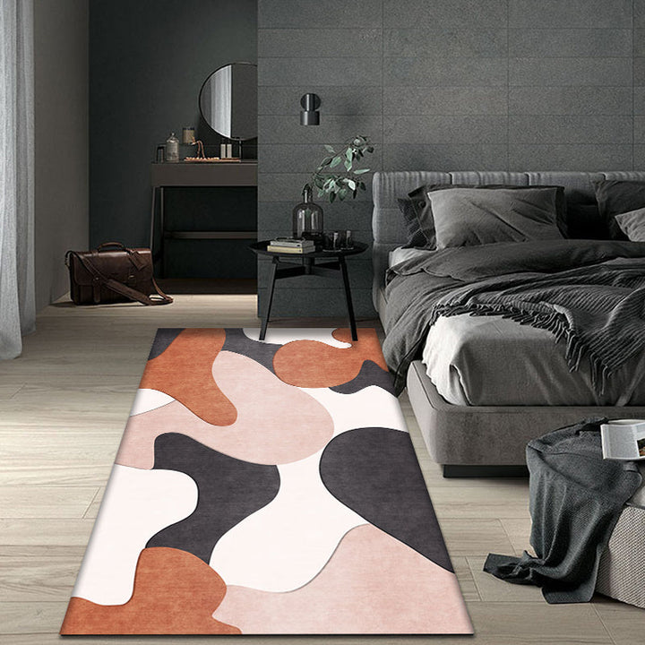 BowLift | Modern Colorblock Rug Multicolored Polyester Rug Non-slip Backing Washable Pet-friendly Rug for Home