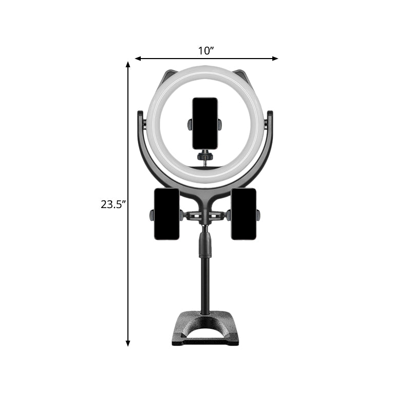 BowLift | Minimal LED Mirror Lighting Black Surface Cat Ear USB Fill Lamp with Metallic Shade