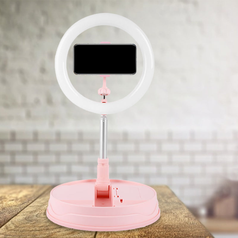 BowLift | Metallic Round Makeup Lighting Modern Style USB LED Fill Flash Light in Pink