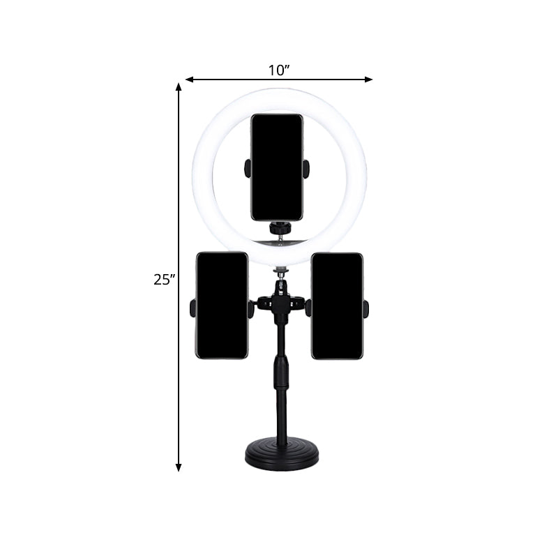 BowLift | Minimal LED Mirror Lamp Black Version Round USB Fill Flash Light with Metallic Shade