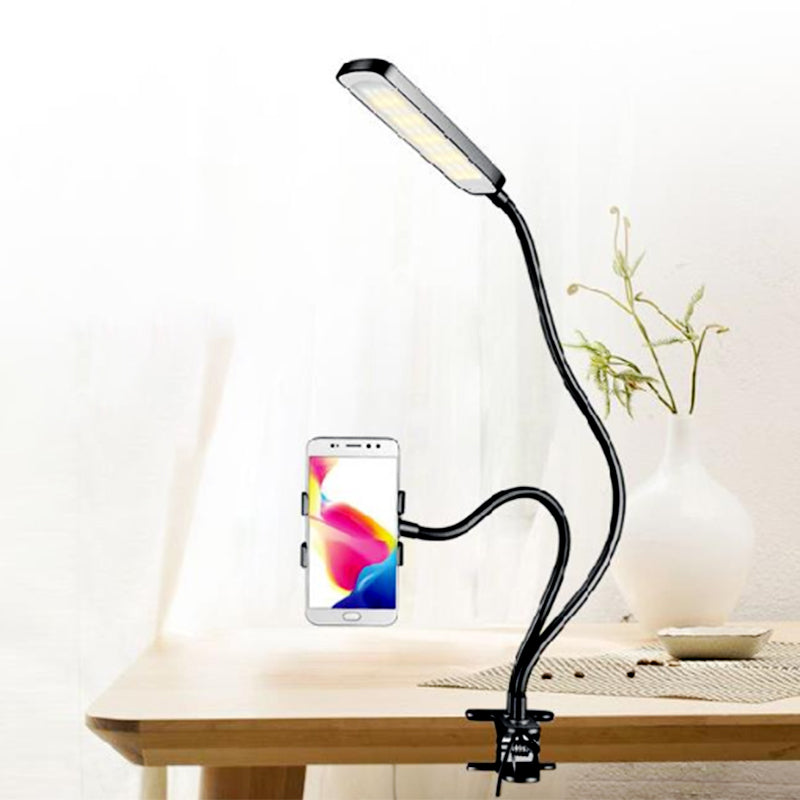 BowLift | Metal Rectangle Makeup Lighting Minimalist Portable LED Fill Flush Light in Black with Flexible Arm