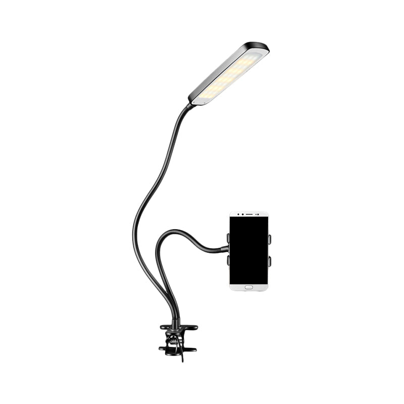 BowLift | Metal Rectangle Makeup Lighting Minimalist Portable LED Fill Flush Light in Black with Flexible Arm