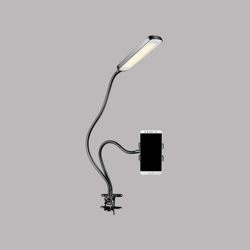 BowLift | Metal Rectangle Makeup Lighting Minimalist Portable LED Fill Flush Light in Black with Flexible Arm