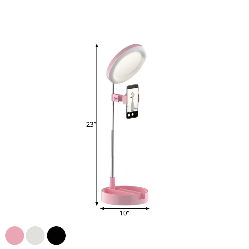BowLift | Minimal Ring LED Make-Up Lighting Metal Phone Holder USB Fill Flush Lamp in Black/White/Pink