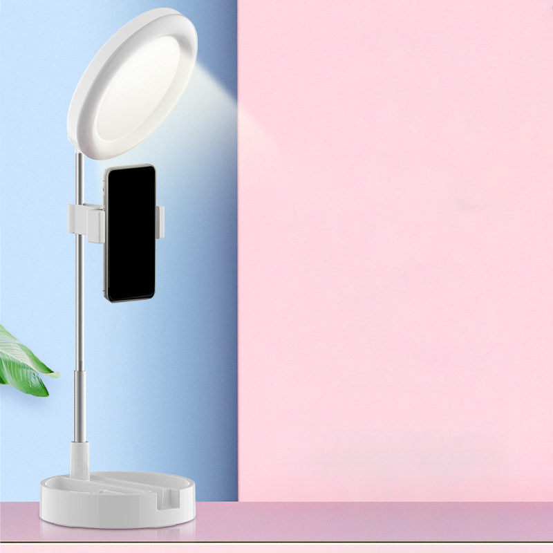 BowLift | Minimal Ring LED Make-Up Lighting Metal Phone Holder USB Fill Flush Lamp in Black/White/Pink